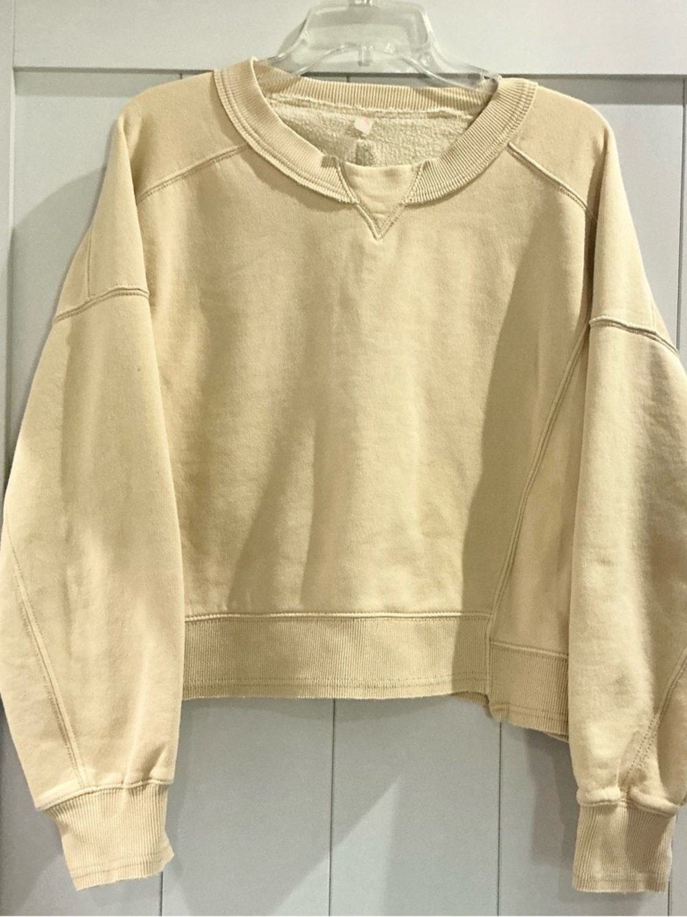 Free People FP Movement Intercept Pullover Sweatshirt Oatmilk Medium